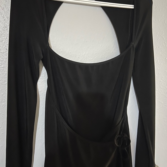 Mirror Palais Mini Wrap Dress Black - Picture 3 of 8